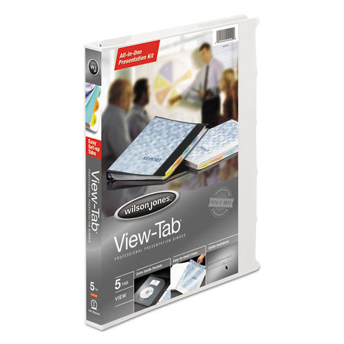 View-Tab Presentation Round Ring View Binder With Tabs, 3 Rings, 0.63" Capacity, 11 x 8.5, White-(WLJ55364)