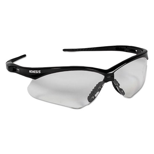 Nemesis Safety Glasses, Black Frame, Clear Lens-(KCC25676)