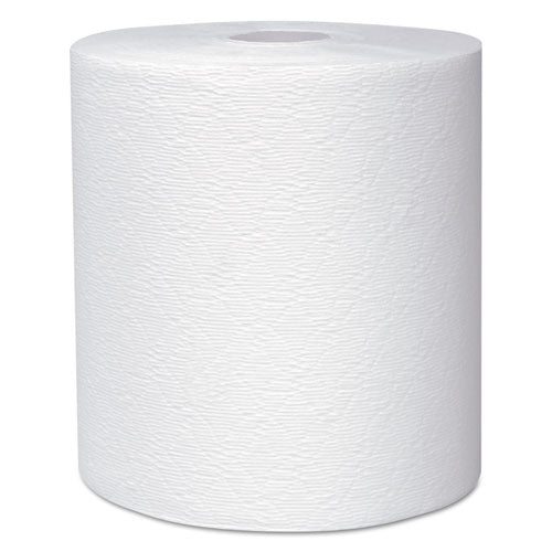 Hard Roll Paper Towels with Premium Absorbency Pockets, 1-Ply, 8" x 600 ft, 1.75" Core, White, 6 Rolls/Carton-(KCC50606)