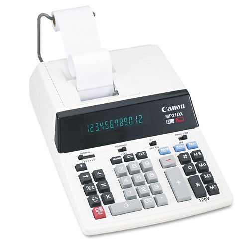 MP21DX 12-Digit Ribbon Printing Calculator, Black/Red Print, 3.5 Lines/Sec-(CNMMP21DX)