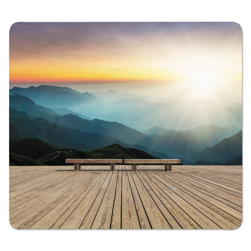 Recycled Mouse Pad, 9 x 8, Mountain Sunrise Design-(FEL5916201)