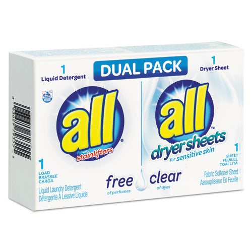 Free Clear HE Liquid Laundry Detergent/Dryer Sheet Dual Vend Pack, 100/Ctn-(VEN2979355)