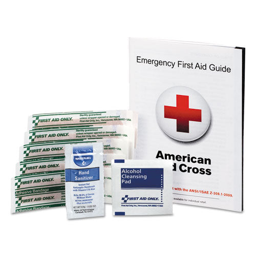 First Aid Guide w/Supplies, 9 Pieces-(FAOFAE6017)