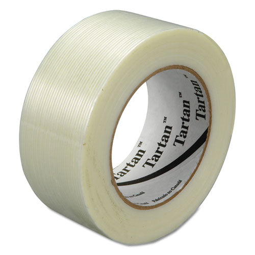 Filament Tape, 3" Core, 48 mm x 55 m, Clear, 24/Carton-(MMM893448)