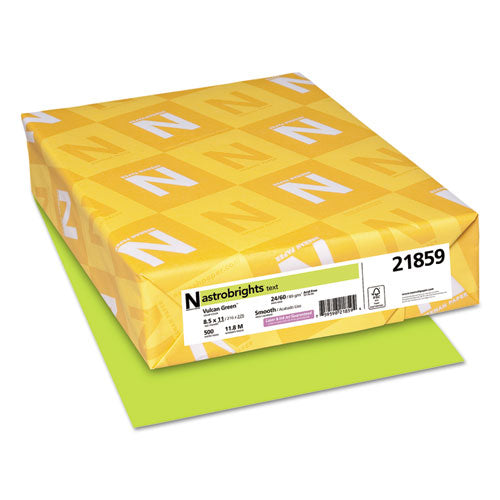 Color Paper, 24 lb Bond Weight, 8.5 x 11, Vulcan Green, 500/Ream-(WAU21859)