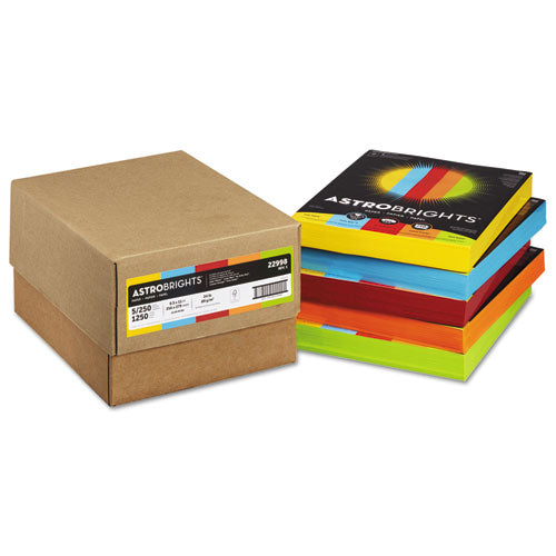 Color Paper - Five-Color Mixed Carton, 24 lb Bond Weight, 8.5 x 11, Assorted, 250 Sheets/Ream, 5 Reams/Carton-(WAU22998)