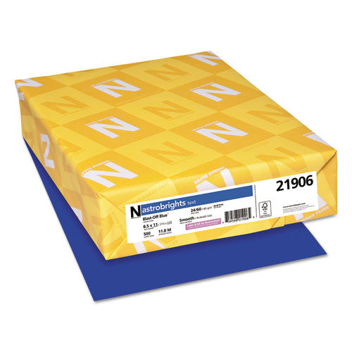 Color Paper, 24 lb Bond Weight, 8.5 x 11, Blast-Off Blue, 500/Ream-(WAU21906)