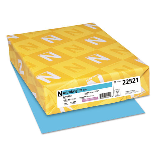 Color Paper, 24 lb Bond Weight, 8.5 x 11, Lunar Blue, 500 Sheets/Ream-(WAU22521)