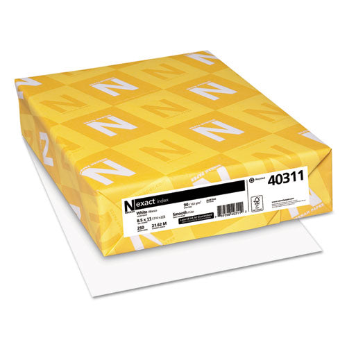 Exact Index Card Stock, 94 Bright, 90 lb Index Weight, 8.5 x 11, White, 250/Pack-(WAU40311)