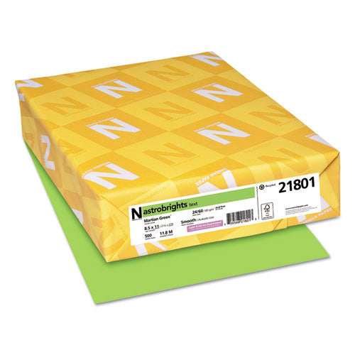 Color Paper, 24 lb Bond Weight, 8.5 x 11, Martian Green, 500/Ream-(WAU21801)