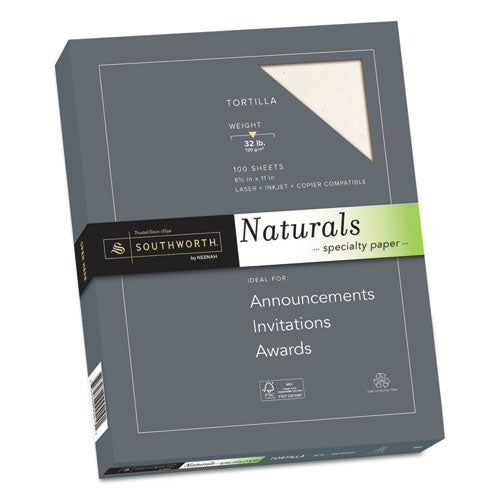 Naturals Paper, 32 lb Bond Weight, 8.5 x 11, Latte, 100/Pack-(SOU99417)