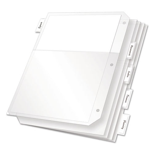 Poly Ring Binder Pockets, 8.5 x 11, Clear, 5/Pack-(CRD84010)