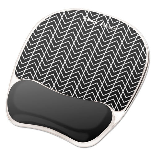 Photo Gel Mouse Pad with Wrist Rest with Microban Protection, 7.87 x 9.25, Chevron Design-(FEL9549901)