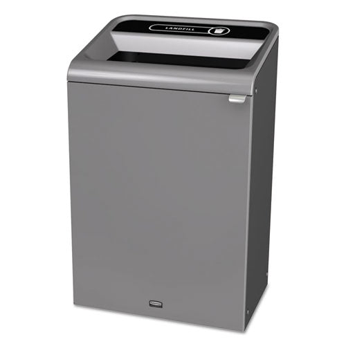 Configure Indoor Recycling Waste Receptacle, 33 gal, Metal, Gray-(RCP1961628)