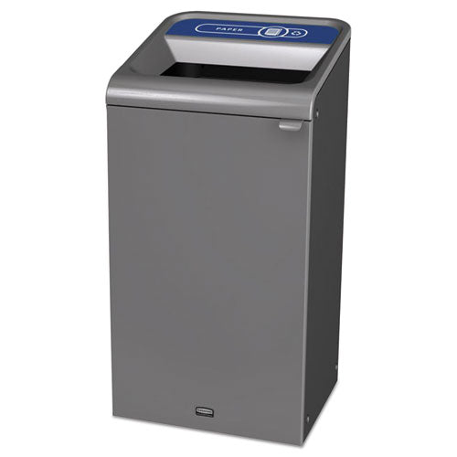 Configure Indoor Recycling Waste Receptacle, Paper Recycling, 23 gal, Metal, Gray-(RCP1961623)