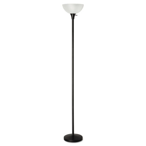 Floor Lamp, 71" High, Translucent Plastic Shade, 11.25w x 11.25d x 71h, Matte Black-(ALELMPF72B)