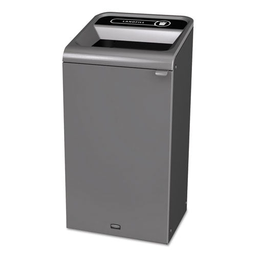 Configure Indoor Recycling Waste Receptacle, Landfill, 23 gal, Metal, Gray-(RCP1961621)