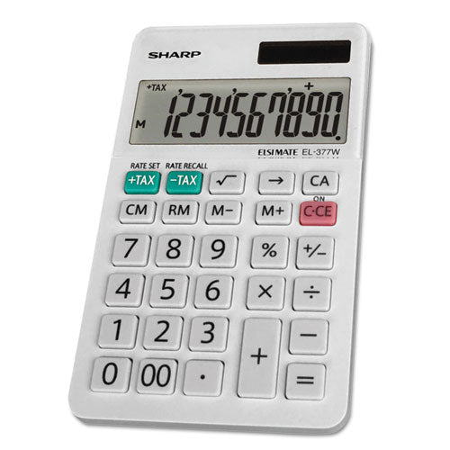 EL-377WB Large Pocket Calculator, 10-Digit LCD-(SHREL377WB)