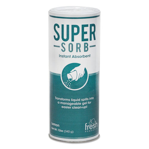 Super-Sorb Liquid Spill Absorbent, Lemon Scent, 720 oz, 12 oz Shaker Can, 6/Box-(FRS614SSBX)