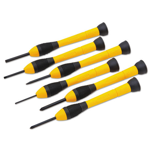 6-Piece Precision Screwdriver Set, Black/Yellow-(BOS66052)