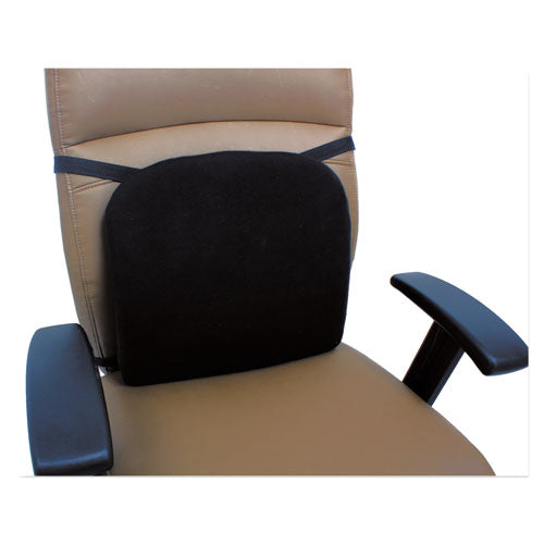 Cooling Gel Memory Foam Backrest, Two Adjustable Chair-Back Straps, 14.13 x 14.13 x 2.75, Black-(ALECGC411)