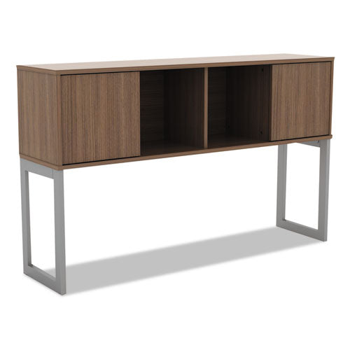 Alera Open Office Desk Series Hutch, 59w x 15d x 36.38h, Modern Walnut-(ALELSHH60WA)