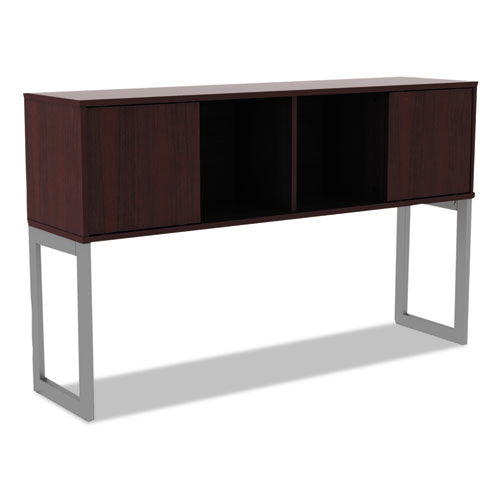 Alera Open Office Desk Series Hutch, 59w x 15d x 36.38h, Mahogany-(ALELSHH60MY)