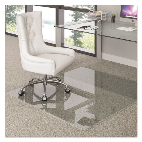 Premium Glass All Day Use Chair Mat - All Floor Types, 44 x 50, Rectangular, Clear-(DEFCMG70434450)