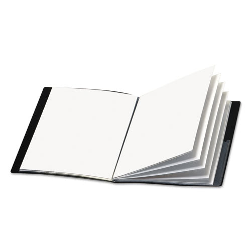 ShowFile Display Book with Custom Cover Pocket, 24 Letter-Size Sleeves, Black-(CRD50232)