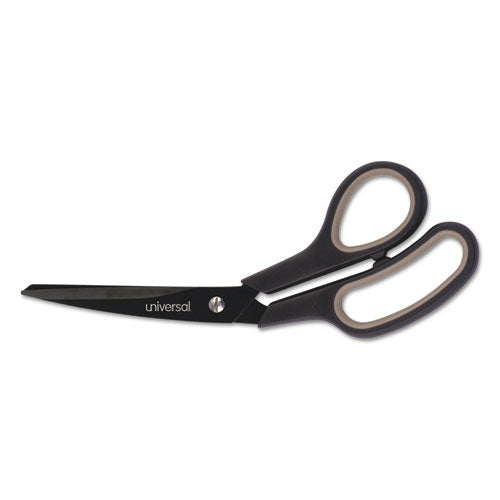 Industrial Carbon Blade Scissors, 8" Long, 3.5" Cut Length, Black/Gray Offset Handle-(UNV92022)