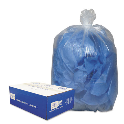 Linear Low-Density Can Liners, 10 gal, 0.6 mil, 24" x 23", Clear, 25 Bags/Roll, 20 Rolls/Carton-(WBI242315C)