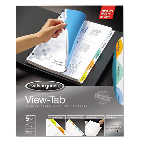 Round View-Tab Transparent Index Dividers, 5-Tab, 11 x 8.5, Assorted, 1 Set-(WLJ55061)