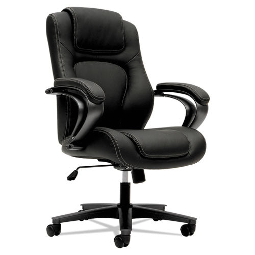 HVL402 Series Executive High-Back Chair, Supports Up to 250 lb, 17" to 21" Seat Height, Black Seat/Back, Iron Gray Base-(BSXVL402EN11)