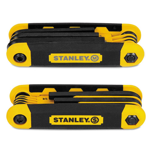 Folding Metric and SAE Hex Keys, 2/Pack, Yellow/Black-(BOSSTHT71839)