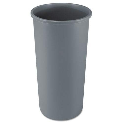 Untouchable Large Plastic Round Waste Receptacle, 22 gal, Plastic, Gray-(RCP354600GY)