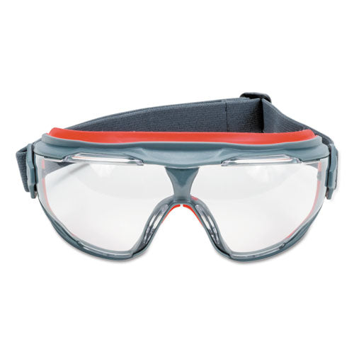 GoggleGear 500Series Safety Goggles, Anti-Fog, Red/Gray Frame, Clear Lens,10/Ctn-(MMMGG501SGAF)