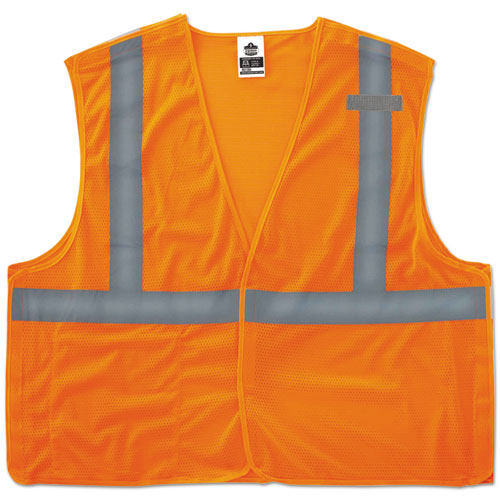 GloWear 8215BA Type R Class 2 Econo Breakaway Mesh Vest, Large to X-Large, Orange-(EGO21065)