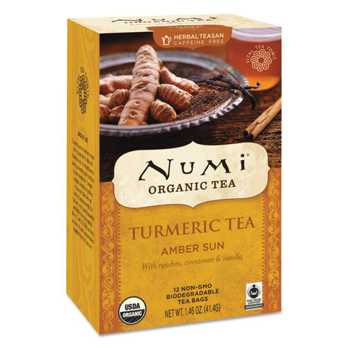 Turmeric Tea, Amber Sun, 1.46 oz Bag, 12/Box-(NUM10552)