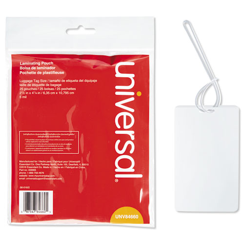Laminating Pouches, 5 mil, 2.5" x 4.25", Gloss Clear, 25/Pack-(UNV84660)