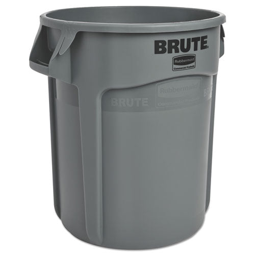 Vented Round Brute Container, 20 gal, Plastic, Gray-(RCP262000GRA)