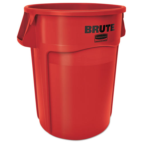 Vented Round Brute Container, 44 gal, Plastic, Red-(RCP264360REDEA)