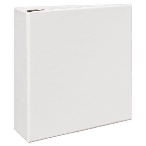 Durable View Binder with DuraHinge and EZD Rings, 3 Rings, 4" Capacity, 11 x 8.5, White, (9801)-(AVE09801)