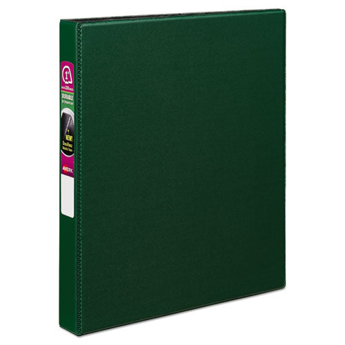 Durable Non-View Binder with DuraHinge and Slant Rings, 3 Rings, 1" Capacity, 11 x 8.5, Green-(AVE27253)