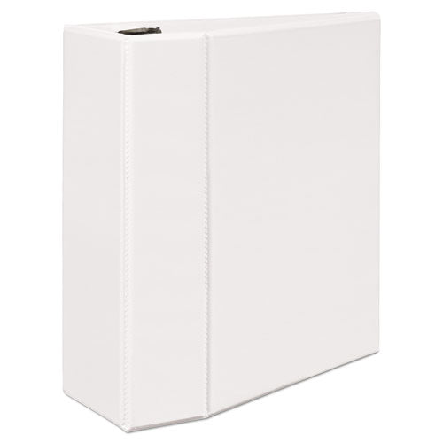 Durable View Binder with DuraHinge and EZD Rings, 3 Rings, 5" Capacity, 11 x 8.5, White, (9901)-(AVE09901)
