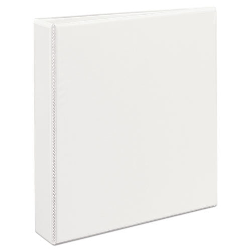 Durable View Binder with DuraHinge and EZD Rings, 3 Rings, 1.5" Capacity, 11 x 8.5, White, (9401)-(AVE09401)