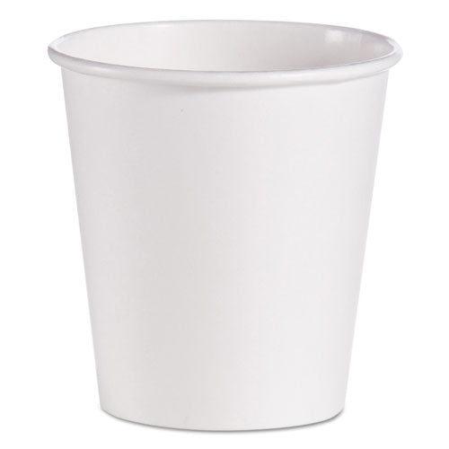 Single-Sided Poly Paper Hot Cups, 10 oz, White, 1,000/Carton-(SCC510W)