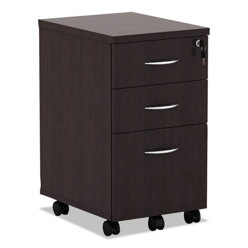 Alera Valencia Series Mobile Pedestal File, Left/Right, 3-Drawer: Box/Box/File, Legal/Letter, Espresso, 15.88 x 20.5 x 28.38-(ALEVA572816ES)