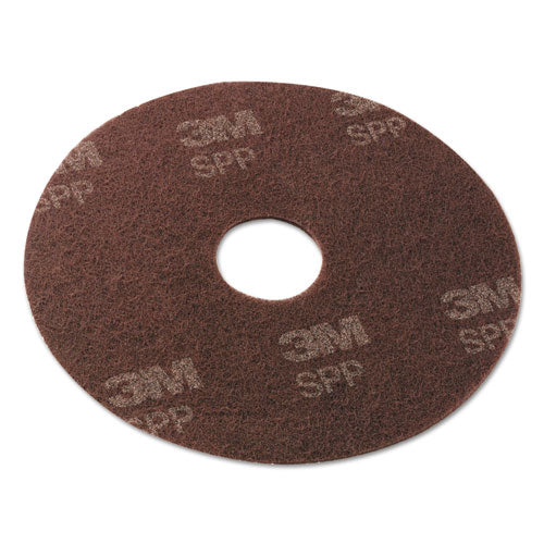 Surface Prep Floor Pads, 16" Diameter, Brown, 10/Carton-(MMMSPP16)