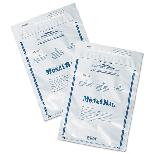 Tamper-Evident Deposit Bag, Plastic, 9 x 12, White, 100/Pack-(ICX94190068)