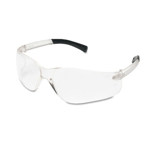 BearKat Safety Glasses, Wraparound, Black Frame/Clear Lens, 12/Box-(CRWBK110BX)